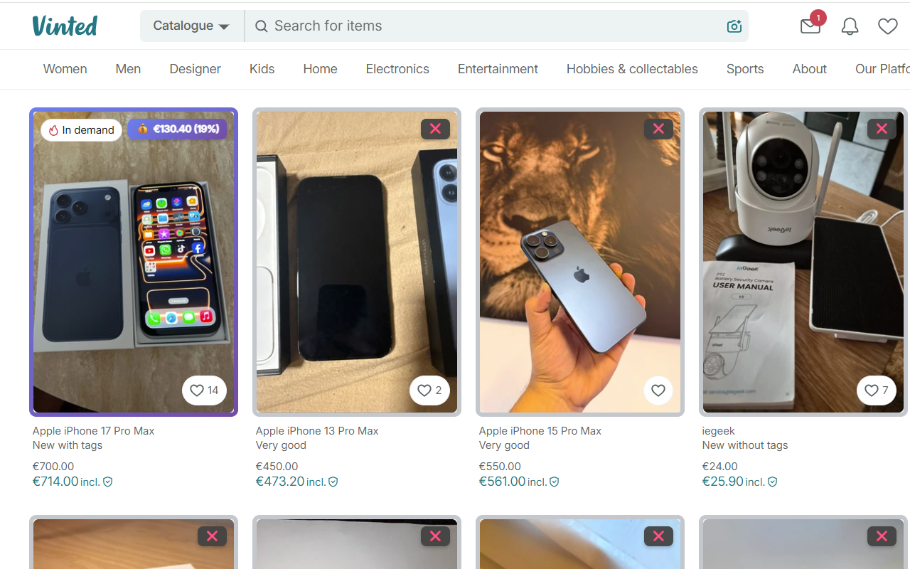 Vinted Bundle Optimizer extension screenshot showing bundle savings widget